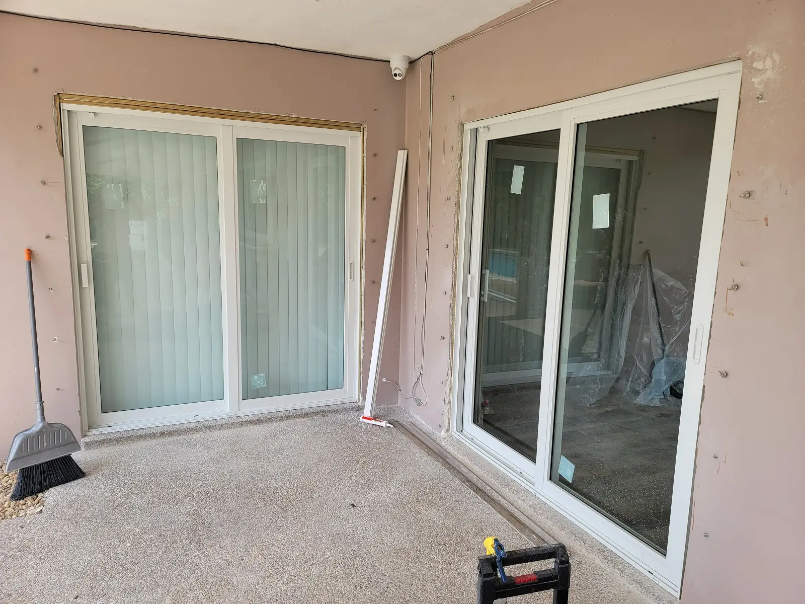 Impact sliding door and hurricane glazing installation project in Weston, FL