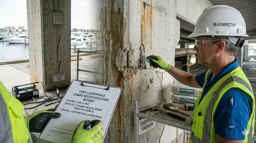 40-Year Building Recertification concrete repair in Fort Lauderdale