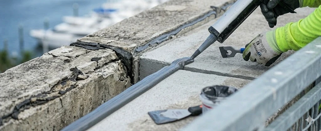 High-rise window perimeter polyurethane caulking and joint restoration