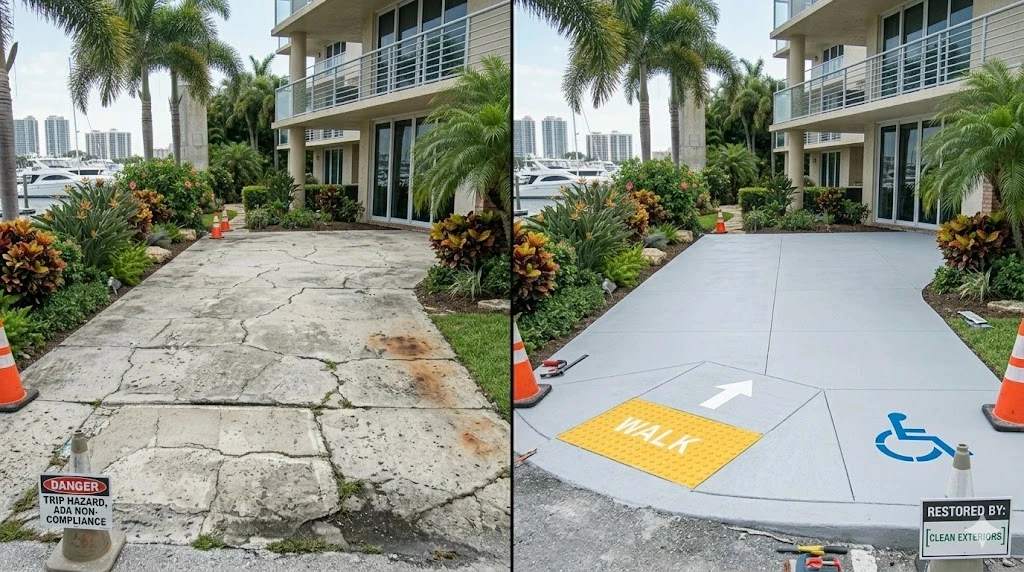 ADA compliance ramp and entryway modification