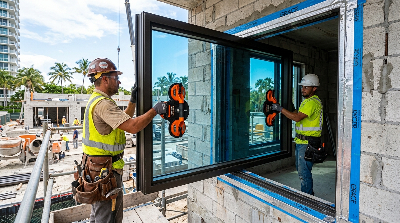 Commercial storefront impact glass and retail doors in Hollywood FL